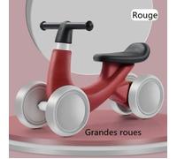 Trotteur Bébé,Vélo D Équilibre Avec 4 Roues, Trotteur De Plus De 13 Mois - Rouge + Grande Roue