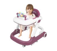Trotteur bébé walker et trotteur pour enfants, déambulateur, hauteur réglable, avec fonction musique (60 x 55 x 70 cm, rouge rose)