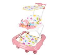 Trotteur bébé walker et trotteur pour enfants, déambulateur, hauteur réglable, avec fonction musique (rose 62 x 68 x 36-81 cm)