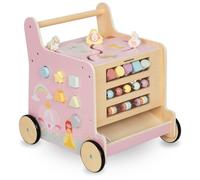 Trotteur Enfant en bois - MAMABRUM - Poussoir 2 en 1 - Cube éducatif - Labyrinthe - Boulier