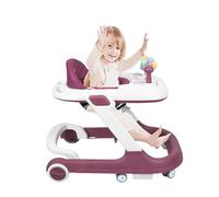 Trotteur Évolutif, Trotteur avec Activités, Réglables, Arc d'Activités Ajustable avec Jouets Inclus, pour Bébé de 6 à 12 Mois, 60 * 55 * 70cm- Rose Rouge