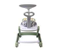 Trotteur Marche Bebe Pliable avec Hauteur Réglable, Lumières, Musique,Trotteur Bébé Garçon Fille Evolutif 5 en 1, Plateau d’Activités Amovible,-65 * 58 * 90cm- Vert