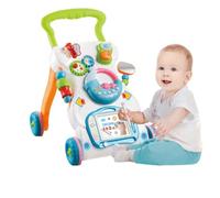 Trotteur Musical Éducatif pour Bébé, Tableau de Dessin et Activités d'Apprentissage, 47,5 x 43 x 32 cm, Blanc et Multicolore