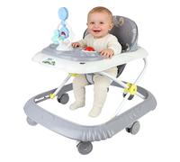 Trotteur Pliable pour bébé avec plateau de jeux interactif avec sons,Trotteur pour bébé avec plateau d'activités musical amovible,De 6 à 18 mois, Jusqu'à 20 kg, 67 x 72 x 92 cm - Gris (B)
