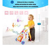 Trotteur pour apprendre à marcher avec musique et activités d'éveil, pour bébé de 6 mois et plus/Super Trotteur Parlant 2 En 1 Mult
