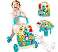 Trotteur Pour Bébé, Trotteur 2 en 1 Assis-debout, Tableau d'Éveil Détachable, centre d'activités pédagogiques, Jouets éducatifs Multifonctions Pour tout-petits garçons filles