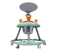 Trotteur réglable pour bébé avec parasol et roue en PVC silencieuse, déambulateur universel, déambulateur pour bébé anti-retournement, pour filles et garçons de 6 à 18 mois (vert)