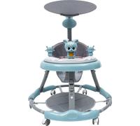 Trotteur réglable pour bébé, centre de jeu intégré, 7 hauteurs réglables, bleu
