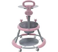 Trotteur réglable pour bébé, centre de jeu intégré, 7 hauteurs réglables, rose