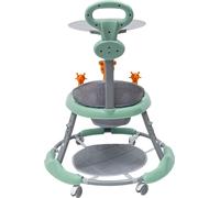 Trotteur réglable pour bébé, centre de jeu intégré, 7 hauteurs réglables, vert