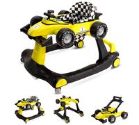 Trotteur Sun Baby Walker 3en1 avec motif de voiture réglable en hauteur, Formula Racing, interactif et pliable avec butoir de sécurité, lumières