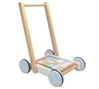 Trotteurs à pousser pour bébés de 6 à 12 mois, trotteur en bois d'apprentissage pousser et tirer, trotteur facile installer favorise les compétences de développement essentielles