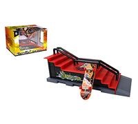 Trottifun - Finger Skate et Une Rampe Escalier - 031430 - Métal et Plastique - Skateboard - Doigt - Jouet Enfant - Anniversaire - Cadeau - À Collectionner - Planche à Roulette - À Partir de 3 Ans