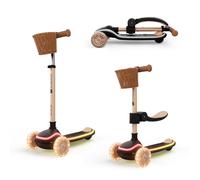 Trottinette 2 En 1 Avec Siège Raket Up Évolutive, Pliable, Guidon Réglable, Roues Led Lumineuses Beige TU