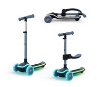 Trottinette 2 En 1 Avec Siège Raket Up Évolutive, Pliable, Guidon Réglable, Roues Led Lumineuses Blue TU