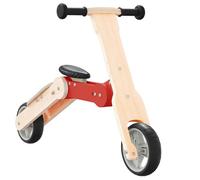 vidaXL Trottinette 2 en 1 – Rouge – Guidon réglable – Siège confortable – Usage régulier