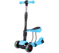 Trottinette 3 en 1 pour enfants YOLEO - Bleu - Roues clignotantes à LED - Poids max 75kg