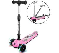 Trottinette 3 Roues Enfant Pliable Lumineux Yoleo - Rose - 3 à 12 Ans - Allemagne Stock