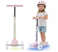 Trottinette 3 roues hypermotion becky led rgb rose dès 3 ans
