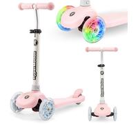 Trottinette 3 roues LED- HyperMotion - TRINGO - Rose - Hauteur réglable 55-70 cm - Max 50 kg