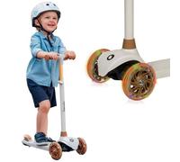 LIONELO Jessy Trottinette d'équilibre pour Enfants de 3 Ans à 50 kg, Trottinette Trois Roues Légère avec Réglage en Hauteur, Roues LED, Plateforme Antidérapante, Hauteur Scooter (Brown)