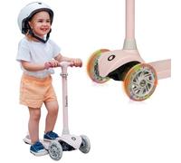 LIONELO Jessy Trottinette d'équilibre pour Enfants de 3 Ans à 50 kg, Trottinette Trois Roues Légère avec Réglage en Hauteur, Roues LED, Plateforme Antidérapante, Hauteur Scooter (Pink)