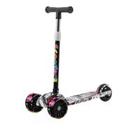 Trottinette 3 roues pour enfants - Trottinette pliable pour enfants Walker avec roues clignotantes | Trottinette pour enfants amovible et portable avec hauteur réglable, lumières LED, activités de