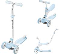 Hypermotion Trottinette Évolutive Modulable Pour Enfant De 1 À 5 Ans 5 En 1 Vélo Poussoir Repose-Pieds Selle Volant Réglable - Bleue Bleu