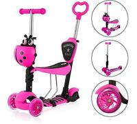 Trottinette à 3 Roues pour Enfant YOLEO - Rose - Réglable en Hauteur - 2-6 Ans - 60 kg