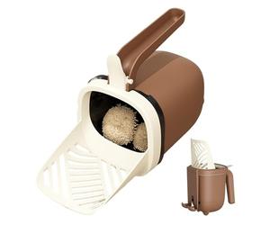 Trottinette à litière pour chat, support de poubelle, pelle à litière portable, pelle à litière adaptée aux animaux domestiques, 24 cm, que ce soit pour un chat unique ou un foyer multi-chats