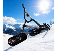 Trottinette à neige avec skis arrière rotatif, structure solide pour les sentiers de randonnée et les aventures dans la neige hors route