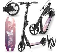 HyperMotion Trottinette à Deux Roues pour Adolescents et Adultes, avec Amortisseur, Skyline, en Aluminium, Charge jusqu'à 100 kg, à partir de 6 Ans, Grandes Roues, Frein à Main et à Pied, Pliable +