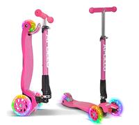 Trottinette Apollo pour les enfants à partir de 3 ans - Pliable - Charge jusqu’à 60 kg - Avec guidon anodisé réglable en hauteur et roues à LED clignotantes - Couleur sélectionnable, Kids Whiz LED - Pink