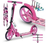 Trottinette - AREBOS - Kickroller Cityroller - Guidon réglable 4 hauteurs - Roues 200 mm PU ABEC-7 - Pliable