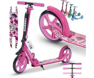 Trottinette - AREBOS - Kickroller Cityroller - Guidon réglable 4 hauteurs - Roues 200 mm PU ABEC-7 - Pliable