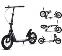 Trottinette City Roller pour adultes - Grande roue de 290 mm - Pliable - Avec frein à main et frein - Hauteur réglable - Charge maximale : 150 kg