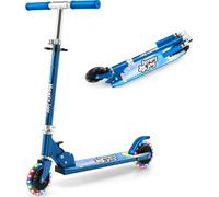 Trottinette COSTWAY Enfant, trottinette à pédales avec roues LED, guidon rabattable, hauteur réglable trottinette enfant city roller kickscooter pour garçons et filles à partir de 3 ans