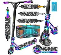 KESSER® Trougetinette de Freestyle GT-Limit 360Ḟ Direction trougetinette Funscooter Trougetinette de Freestyle avec béquille ABEC 9 roulements à Billes, Roues en PU 110 mm, Arc en Ciel