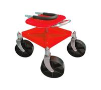 Trottinette de jardin - Tabouret roulant réglable avec roues, poignée de direction, plateau à outils sous le siège, aide ergonomique en plein air pour plantation, désherbage, élagage, transplantation