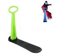 Trottinette de ski pliable avec guidon, planche de luge en plastique léger, planche à glissière d'hiver pour neige et herbe, sports de plein air d'hiver (vert)