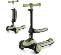 Trottinette Draisienne - Kinderkraft Halley - 3 Roues - Réglable - LED - Frein - Vert