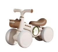 Trottinette Draisiennes for Enfants de 1 à 3 Ans, vélo à 4 Roues avec Panier Avant, idéal comme Cadeau de Premier Anniversaire for Tout-Petits Voiture Twist(Brown,No Music Lights)