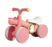 Trottinette Draisiennes for Enfants de 1 à 3 Ans, vélo à 4 Roues avec Panier Avant, idéal comme Cadeau de Premier Anniversaire for Tout-Petits Voiture Twist(Roze,No Music Lights)