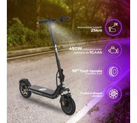 UrbanGlide Trottinette Électrique Ride 100 Evo - 350W, 25 km/h, 10 Pouces, Autonomie 25 km, Adulte, Freins à Disque
