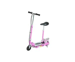 Trottinette électrique 120 W pliable pour enfant de 7 à 12 ans hauteur guidon et selle réglable 10 Km/h max. rose