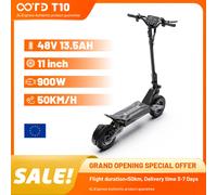 Trottinette électrique 18ah, OOTD T10 E-Scooter, moteur 900W max et batterie 18Ah, autonomie 45-60 km, roues tout-terrain de 11 pouces OOTD T10 18AH
