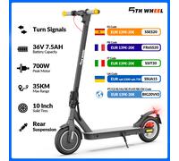 Trottinette électrique 5TH WHEEL, pneus pleins de 10 pouces, puissance de pointe de 500W, vitesse de 25 km/h, autonomie de 32-35 km, clignotants, 36V 7.5AH Black