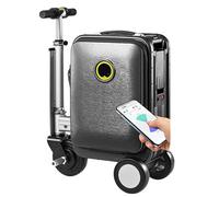 Trottinette électrique à bagages, valise légère avec serrure numérique et batterie amovible, étui de voyage en PC + ABS, Noir , 2Battery
