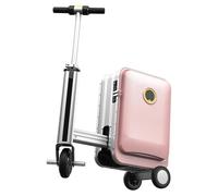 Trottinette électrique à bagages, valise légère avec serrure numérique et batterie amovible, étui de voyage en PC + ABS, rose, 2Battery