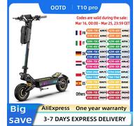 Trottinette électrique adulte OOTD T10pro, 2*1300W de puissance de pointe, 52V23.4AH, pliable, tout-terrain, pneus de 11 pouces, pour usage urbain et hors route OOTD T10 Pro